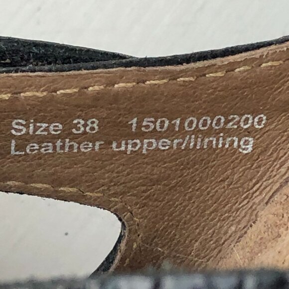 Dansko Womens Size 38 (7.5-8) Janie Black Leather Open Toe Strappy Slide Sandals - Picture 14 of 15